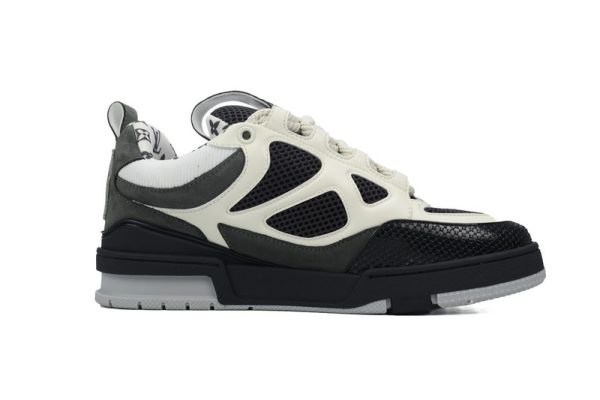 1AB5E57D38216 PK God Batch LOUIS VUITTON Leather lace up Fashionable Board Shoes Black Gray 1AC52M