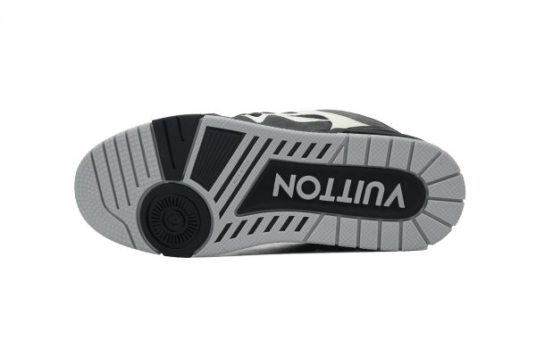 1AB5E58029019 PK God Batch LOUIS VUITTON Leather lace up Fashionable Board Shoes Black Gray 1AC52M