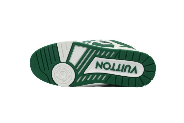 1AB5E592DA111 PK God Batch LOUIS VUITTON Leather lace up Fashionable Board Shoes White Green 1AC520