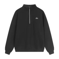 Alo Yoga Accolade 1/4 Zip Pullover Black Grey