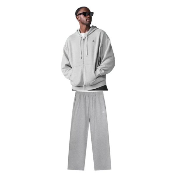 Alo Yoga Accolade Full Zip Hoodie Grey + Alo Yoga Sports Pants