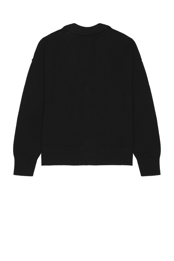 ami_paris__monogram_wool_cardigan_black_red_1B7885787A414 AMI Paris Monogram Wool Cardigan Black Red