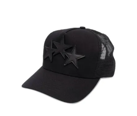 AMIRI 3 Star Trucker Hat Black AMIRI 3 Star Trucker Hat Black
