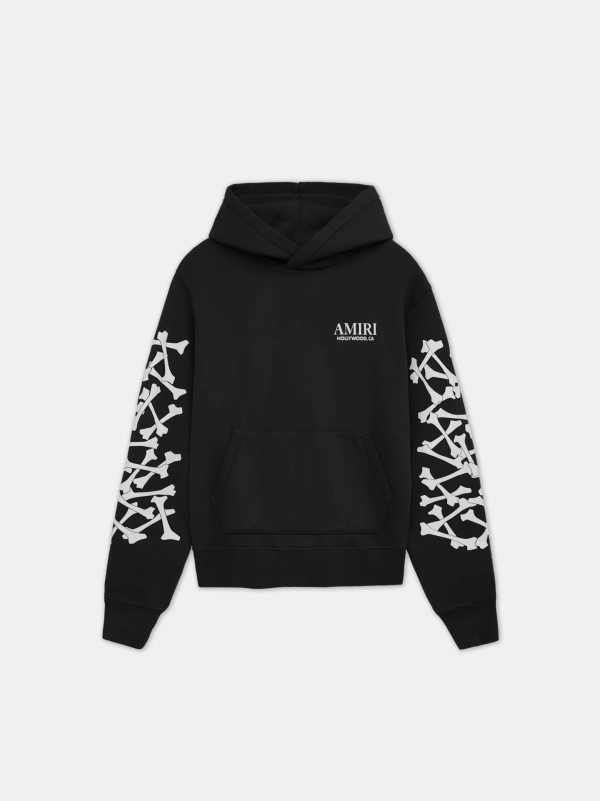 Amiri Men's Bones Stacked Hoodie Black Amiri Men's Bones Stacked Hoodie Black