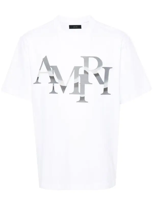 AMIRI White Staggered Chrome T-Shirt Amiri Contrast Hoodie