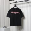 Balenciaga 25ss gradient letter embroidery short sleeve black