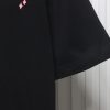 Balenciaga 25ss gradient letter embroidery short sleeve black