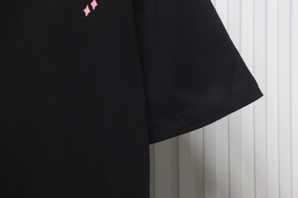 Balenciaga 25ss gradient letter embroidery short sleeve black