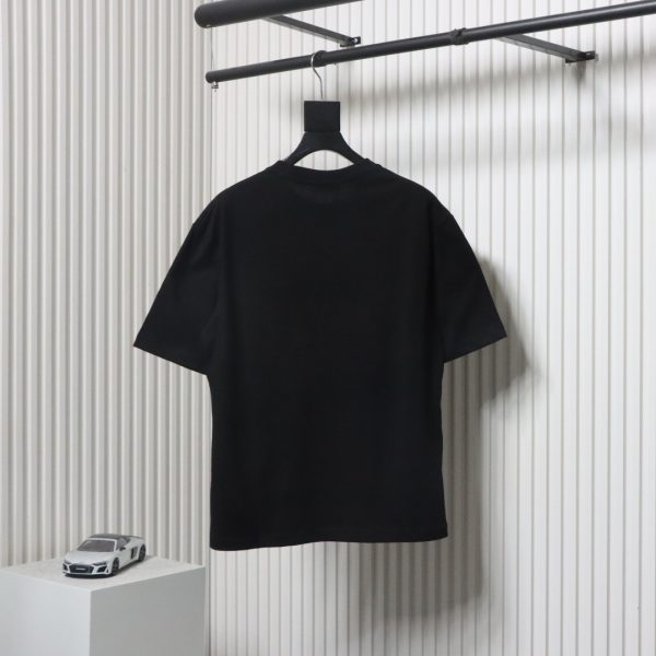 Balenciaga 25ss gradient letter embroidery short sleeve black