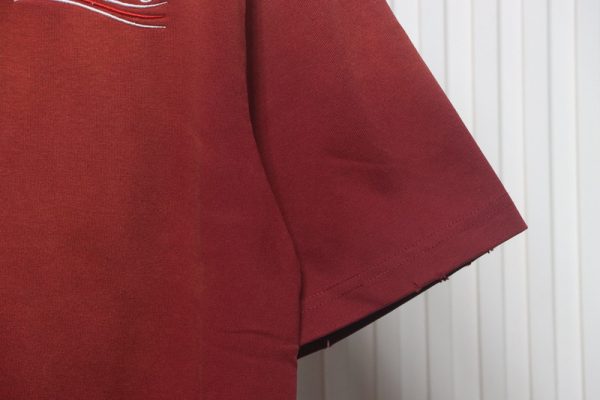 balenciaga_25ss_washed_cola_embroidery_fried_color_hole_short_sleeved_t_shirt_red_1C493F2E00014 Balenciaga 25ss washed cola embroidery fried color hole short-sleeved T-shirt red