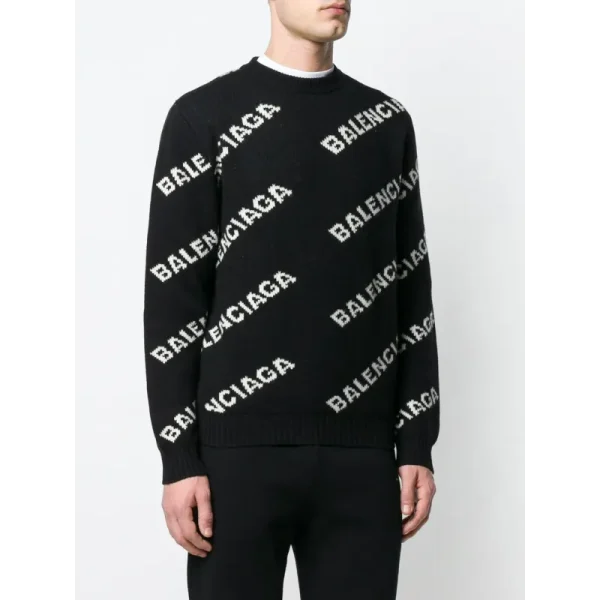 balenciaga_allover_logo_sweater_1BEEFE26E631B BALENCIAGA Allover Logo Sweater