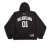 Balenciaga Basketball Series - Hoodie Large Fit in washed black archetype fleece Balenciaga Basketball Series - Hoodie Large Fit in washed black archetype fleece