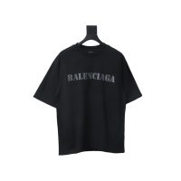 Balenciaga Blurred Inkjet Letters Short Sleeve T-shirt Black Balenciaga Blurred Inkjet Letters Short Sleeve T-shirt Black
