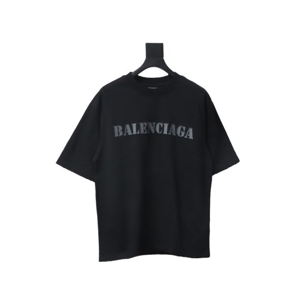 Balenciaga Blurred Inkjet Letters Short Sleeve T-shirt Black Balenciaga Blurred Inkjet Letters Short Sleeve T-shirt Black