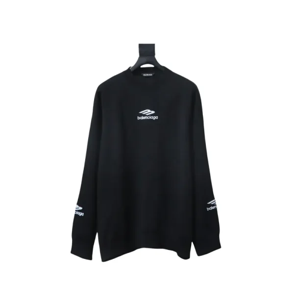 Balenciaga Embroidered Knitted Sweater Black Balenciaga Embroidered Knitted Sweater Black