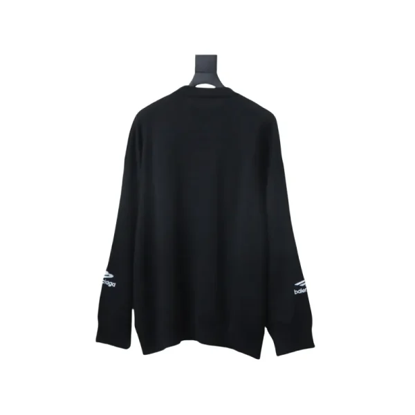 balenciaga_embroidered_knitted_sweater_black_1CEB6BFDF7D1F Balenciaga Embroidered Knitted Sweater Black