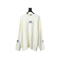 Balenciaga Embroidered Knitted Sweater White