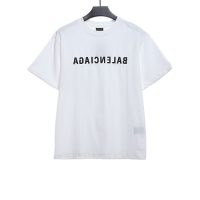 Balenciaga embroidered letters distressed short-sleeve white