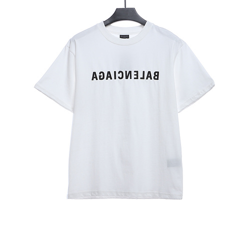 Balenciaga embroidered letters distressed short-sleeve white Balenciaga embroidered letters distressed short-sleeve white