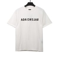Balenciaga embroidered letters distressed short sleeves