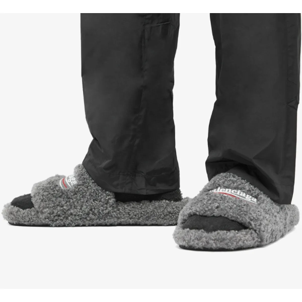 Balenciaga Furry Slide Dark Grey