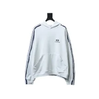 Balenciaga Splicing Ribbon Hoodies White Balenciaga Splicing Ribbon Hoodies White