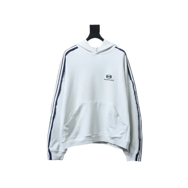 Balenciaga Splicing Ribbon Hoodies White
