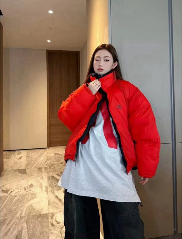 Balenciaga SPORTS ICON TRACKSUIT cocoon-shaped double-sided wide turtleback down jacket