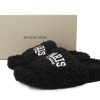 balenciagablack_and_white_label_1D3395A03741E BalenciagaFurry Slides 'Cities Paris Black'