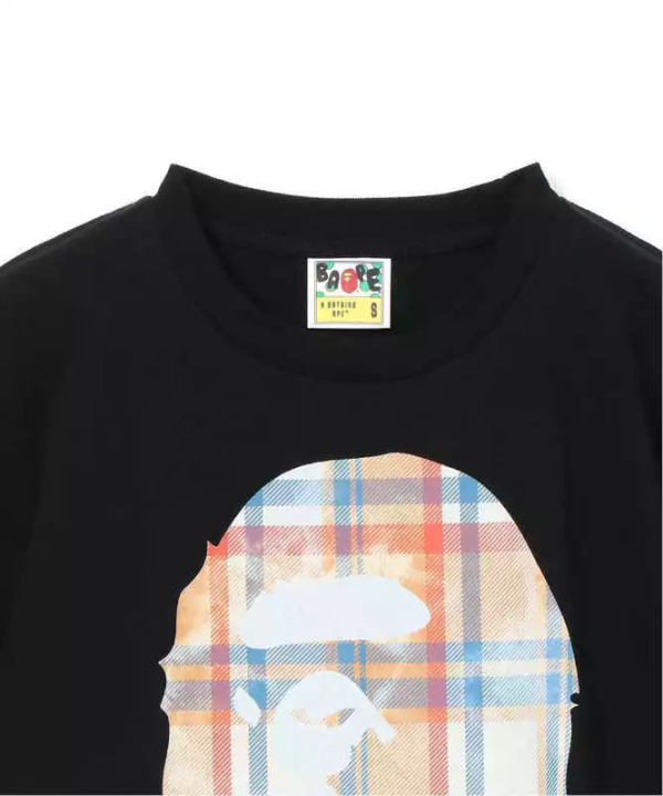 bape_a_bathing_ape_check_by_bathing_tee_black_beige_1ACC05D009616 BAPE A Bathing Ape Check by Bathing Tee Black/Beige