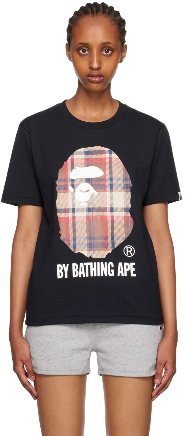 bape_a_bathing_ape_check_by_bathing_tee_black_beige_1ACC05D00CB1B BAPE A Bathing Ape Check by Bathing Tee Black/Beige