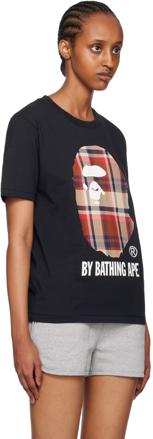 bape_a_bathing_ape_check_by_bathing_tee_black_beige_1ACC05D01081F BAPE A Bathing Ape Check by Bathing Tee Black/Beige