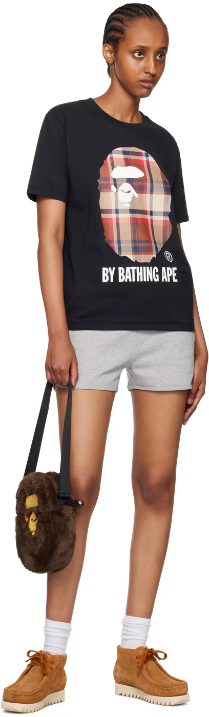 bape_a_bathing_ape_check_by_bathing_tee_black_beige_1ACC05D012A1A BAPE A Bathing Ape Check by Bathing Tee Black/Beige