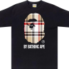 BAPE A Bathing Ape Check by Bathing Tee Black/Beige BAPE A Bathing Ape Check by Bathing Tee Black/Beige