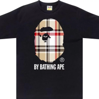 BAPE A Bathing Ape Check by Bathing Tee Black/Beige