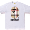 BAPE A Bathing Ape Check by Bathing Tee White/Beige BAPE A Bathing Ape Check by Bathing Tee White/Beige