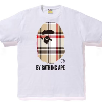 BAPE A Bathing Ape Check by Bathing Tee White/Beige