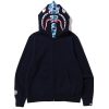 bape_abc_camo_shark_wide_fit_full_zip_double_hoodie_navy_1B50A6165EC12 BAPE ABC Camo Shark Wide Fit Full Zip Double Hoodie Navy
