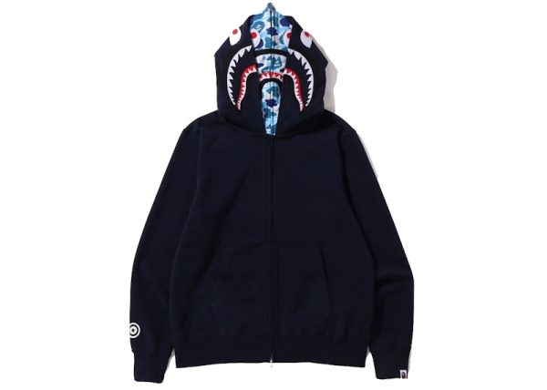 bape_abc_camo_shark_wide_fit_full_zip_double_hoodie_navy_1B50A6165EC12 BAPE ABC Camo Shark Wide Fit Full Zip Double Hoodie Navy