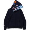 bape_abc_camo_shark_wide_fit_full_zip_double_hoodie_navy_1B50A61689D1D BAPE ABC Camo Shark Wide Fit Full Zip Double Hoodie Navy