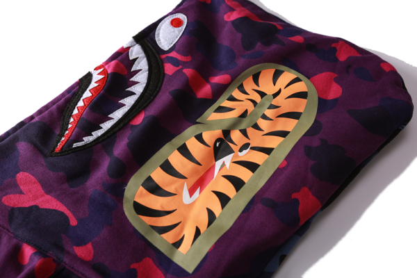 BAPE Color Camo 1/2 Shark Full Zip Hoodie Navy Camo