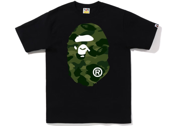 BAPE Color Camo Big Ape Head Tee Black Green