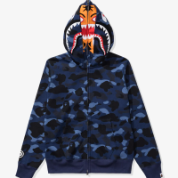 BAPE COLOR CAMO TIGER SHARK WIDE FULL ZIP DOUBLE-NAVY