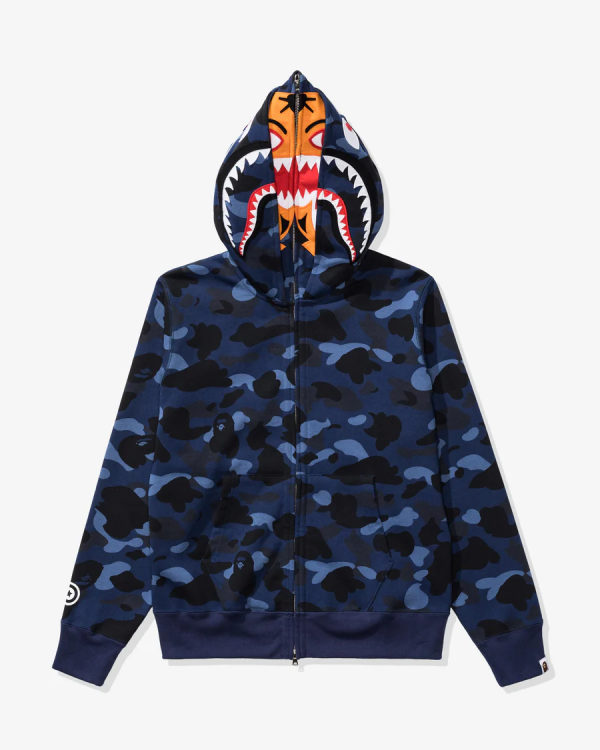 BAPE COLOR CAMO TIGER SHARK WIDE FULL ZIP DOUBLE-NAVY BAPE COLOR CAMO TIGER SHARK WIDE FULL ZIP DOUBLE-NAVY