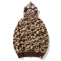 BAPE Cookie Camo 2 Shark Full Zip Hoodie Brown