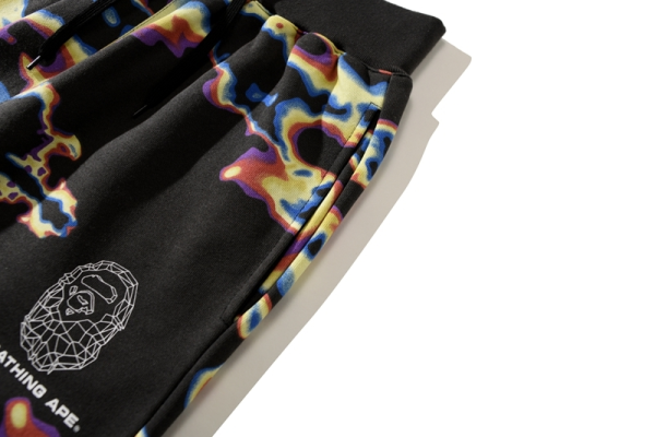 bape_honeycomb_transform_camo_dandy_upstart_casual_pants_1AE1D152E4111 BAPE FW23 full-print letter series shark loose version trousers and sweatpants