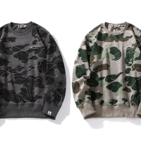 BAPE LAYERED LINE CAMO CREWNECK