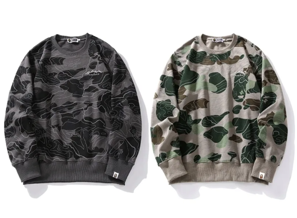 BAPE LAYERED LINE CAMO CREWNECK BAPE LAYERED LINE CAMO CREWNECK