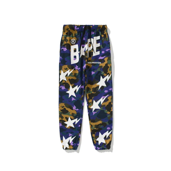 BAPE shark head star camouflage trousers BAPE shark head star camouflage trousers