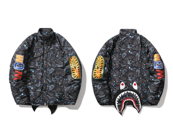 BAPE Shark Starry Sky Cotton Coat Black